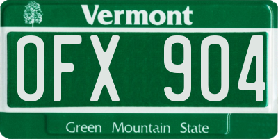 VT license plate OFX904