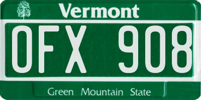 VT license plate OFX908