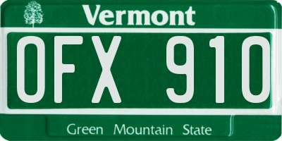 VT license plate OFX910