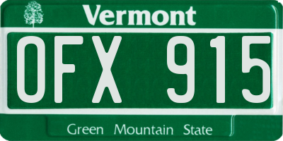 VT license plate OFX915