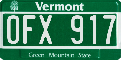 VT license plate OFX917