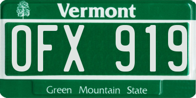 VT license plate OFX919