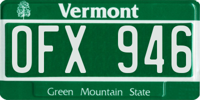 VT license plate OFX946