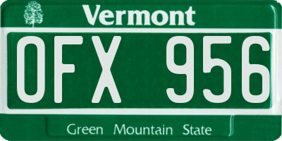 VT license plate OFX956