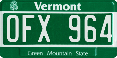 VT license plate OFX964