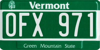 VT license plate OFX971