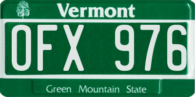 VT license plate OFX976