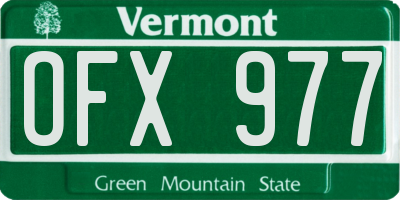 VT license plate OFX977