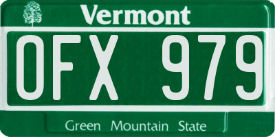 VT license plate OFX979
