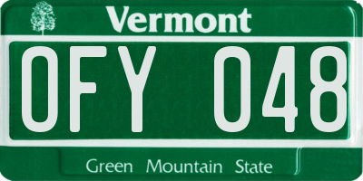 VT license plate OFY048