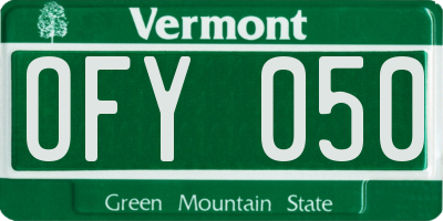 VT license plate OFY050