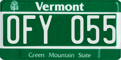 VT license plate OFY055