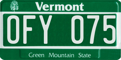 VT license plate OFY075