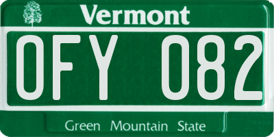 VT license plate OFY082