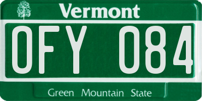VT license plate OFY084