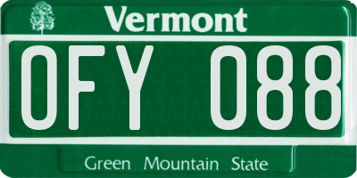 VT license plate OFY088