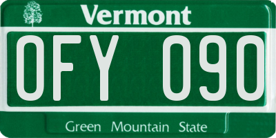 VT license plate OFY090