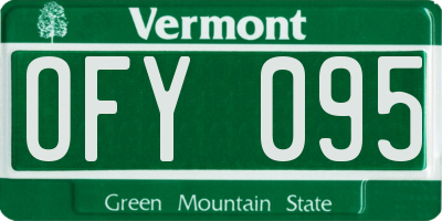 VT license plate OFY095