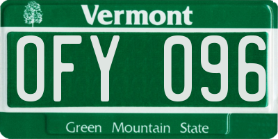 VT license plate OFY096