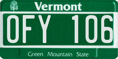 VT license plate OFY106