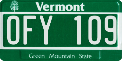 VT license plate OFY109