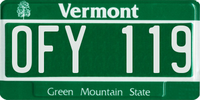VT license plate OFY119