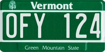 VT license plate OFY124