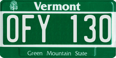 VT license plate OFY130