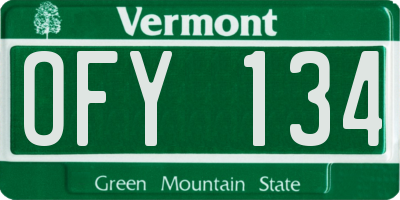 VT license plate OFY134