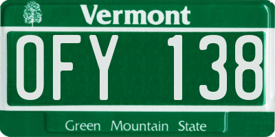 VT license plate OFY138
