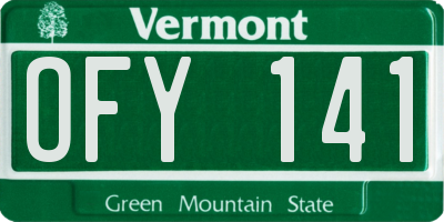 VT license plate OFY141