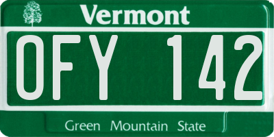 VT license plate OFY142