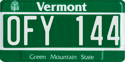 VT license plate OFY144