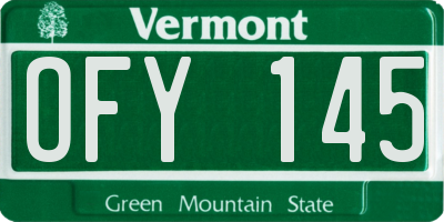 VT license plate OFY145