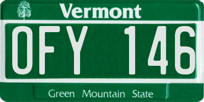 VT license plate OFY146