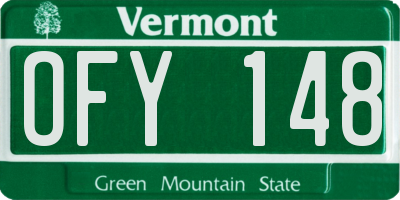 VT license plate OFY148