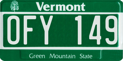 VT license plate OFY149