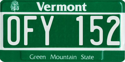 VT license plate OFY152
