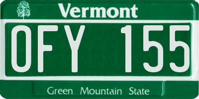VT license plate OFY155