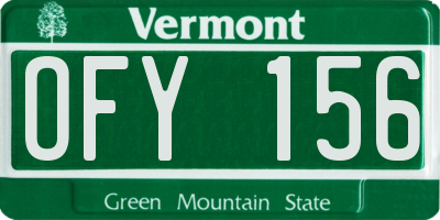 VT license plate OFY156