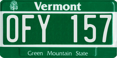 VT license plate OFY157