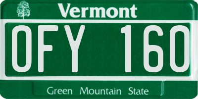 VT license plate OFY160