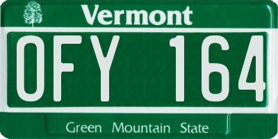 VT license plate OFY164