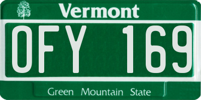 VT license plate OFY169