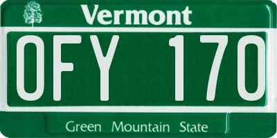 VT license plate OFY170