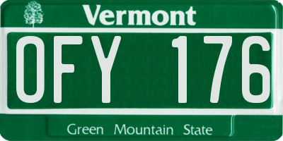 VT license plate OFY176