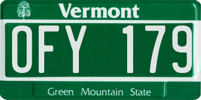 VT license plate OFY179