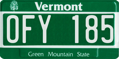 VT license plate OFY185