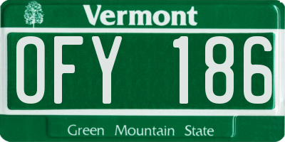 VT license plate OFY186