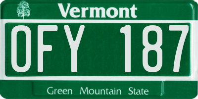 VT license plate OFY187